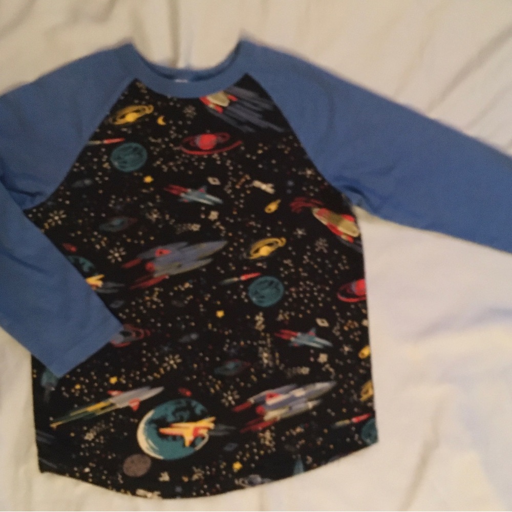 Hanna Andersson Space Rocket Raglan Shirt 130 8
